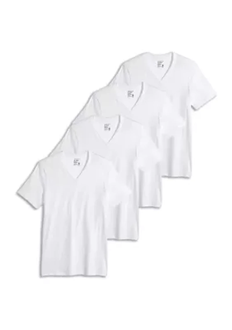 Men’s Classic V-Neck Tees-3 Pack +1 Bonus Shirt