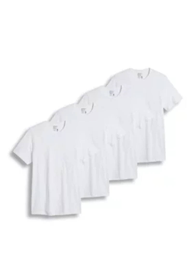 Men’s Classic Crewneck Tees- 3 Pack + 1 Bonus Shirt