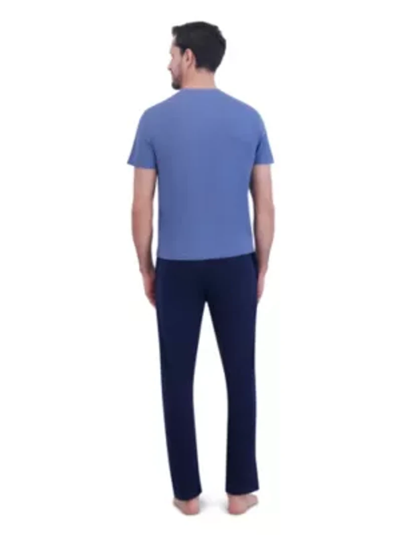 Hanes Mens 2-Piece Pajama Set with Short Sleeves