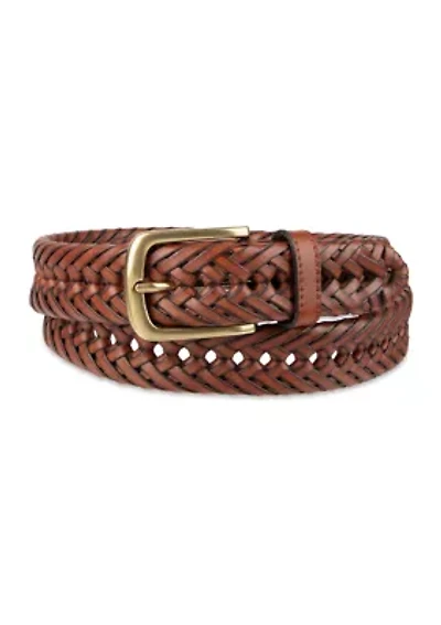 Laced Double Weave Leather Braided Belt