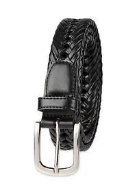 Laced Double Weave Leather Braided Belt