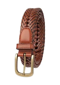 Laced Double Weave Leather Braided Belt