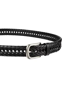 Laced Double Weave Leather Braided Belt