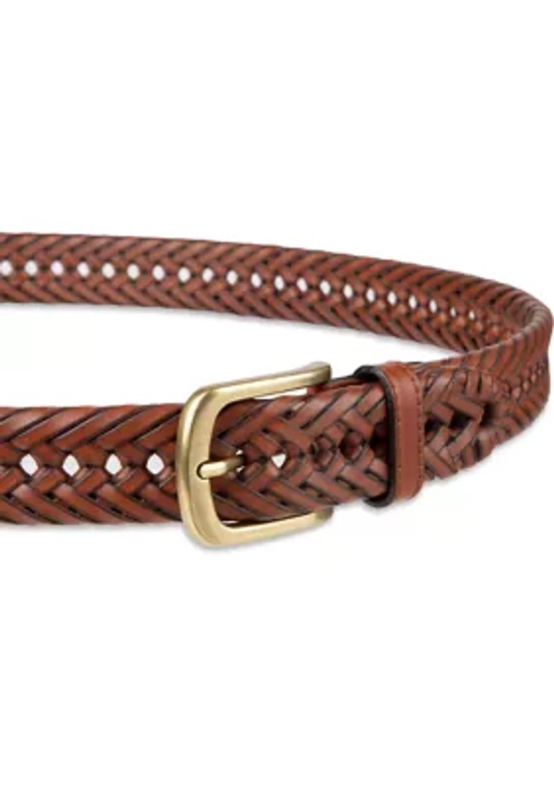 Laced Double Weave Leather Braided Belt