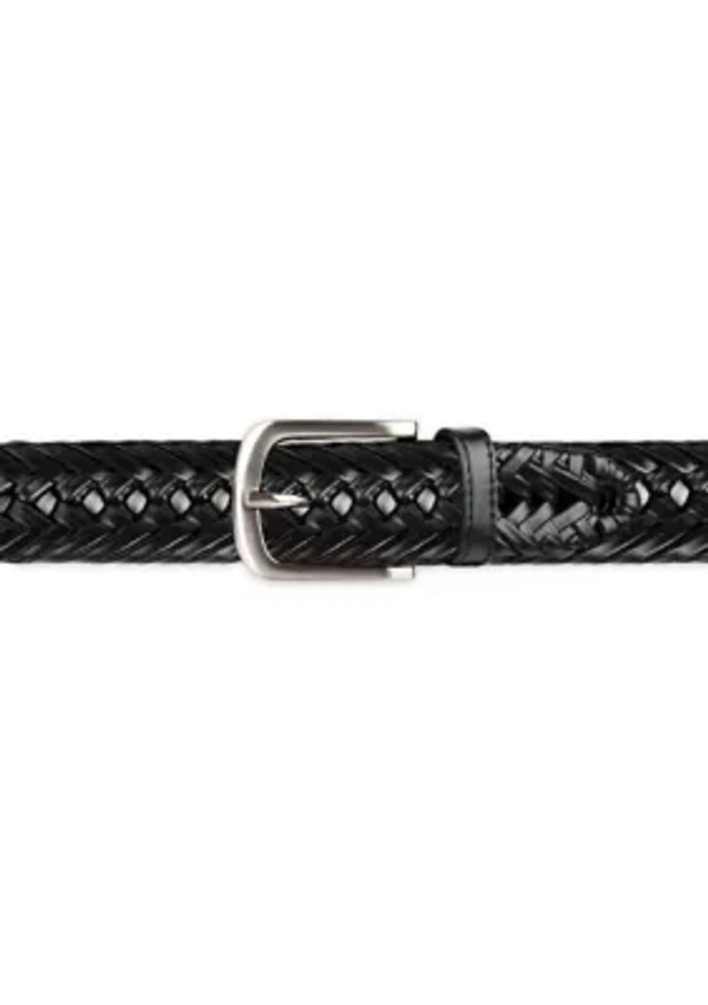 Laced Double Weave Leather Braided Belt