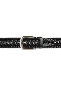 Laced Double Weave Leather Braided Belt
