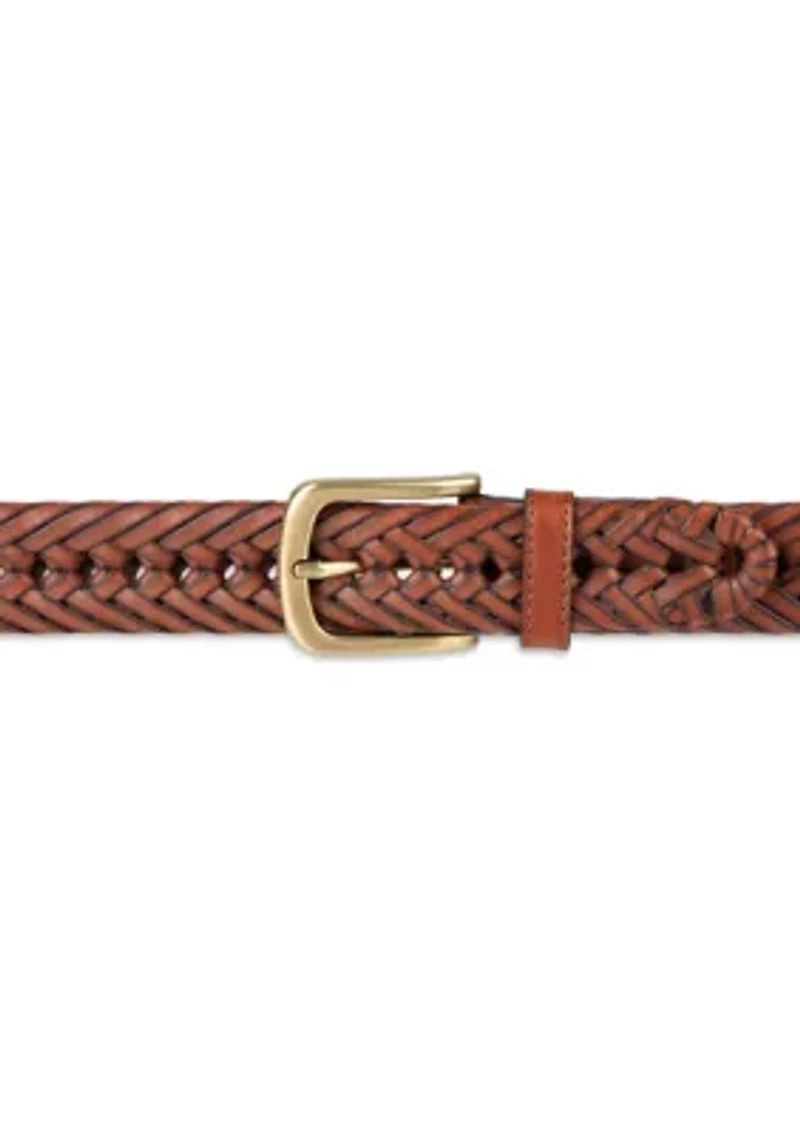 Laced Double Weave Leather Braided Belt