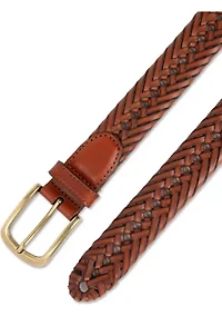 Laced Double Weave Leather Braided Belt