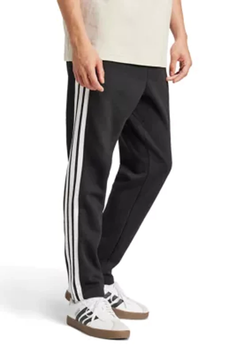 Essentials 3-Stripes Fleece Pants with Open Hem