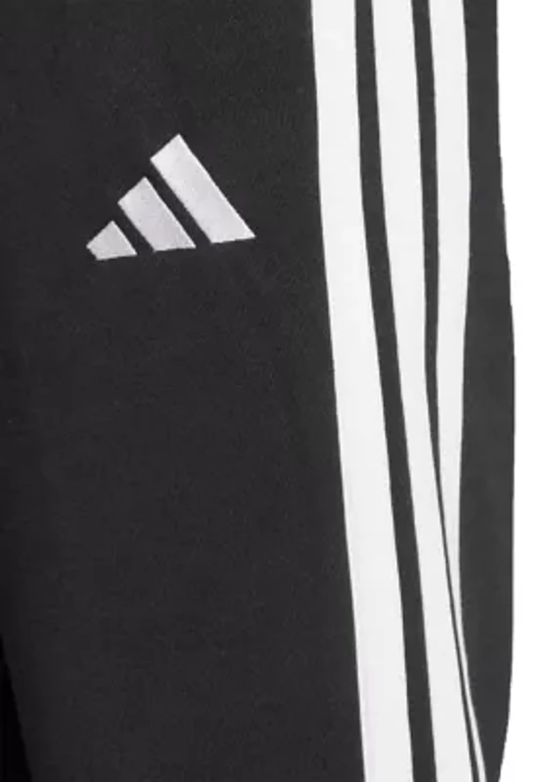 Essentials 3-Stripes Fleece Pants with Open Hem