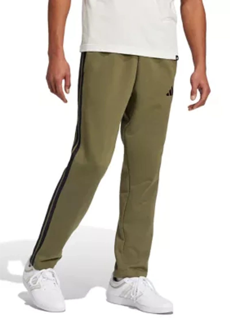 Essentials 3 Stripe Open Bottom Fleece Pants