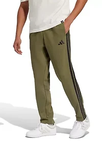 Essentials 3 Stripe Open Bottom Fleece Pants