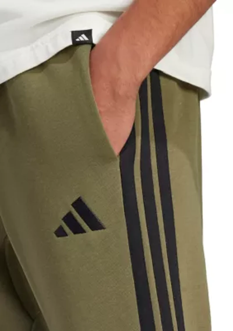 Essentials 3 Stripe Open Bottom Fleece Pants