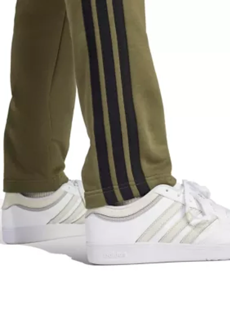 Essentials 3 Stripe Open Bottom Fleece Pants