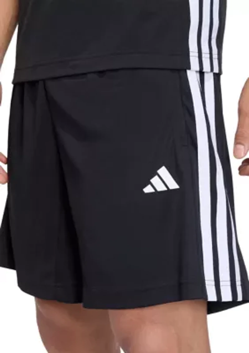 Workout Essentials Base 3-Stripes Pique 9" Shorts