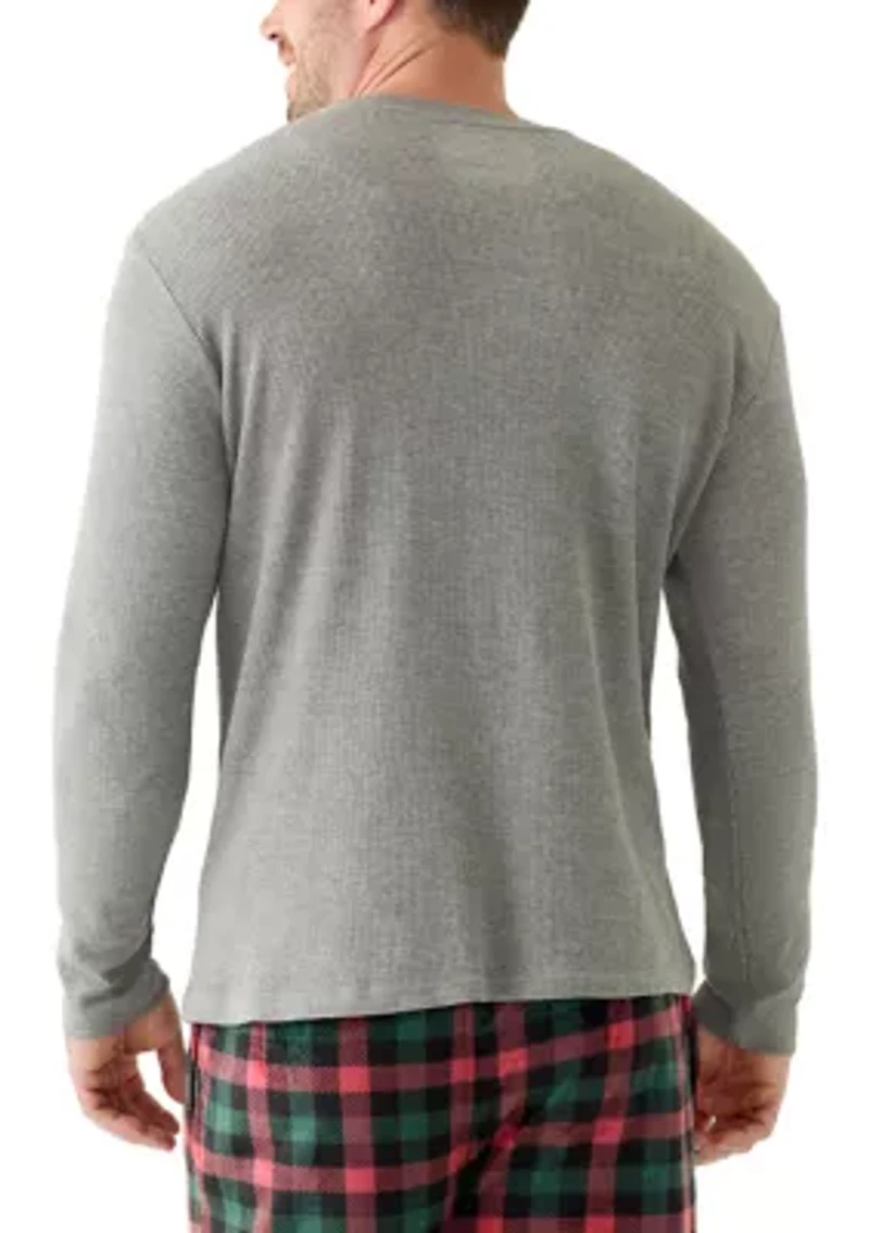 Big & Tall Waffle Long Sleeve Sleep Shirt