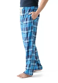 Blue Plaid Woven Pajama Pants