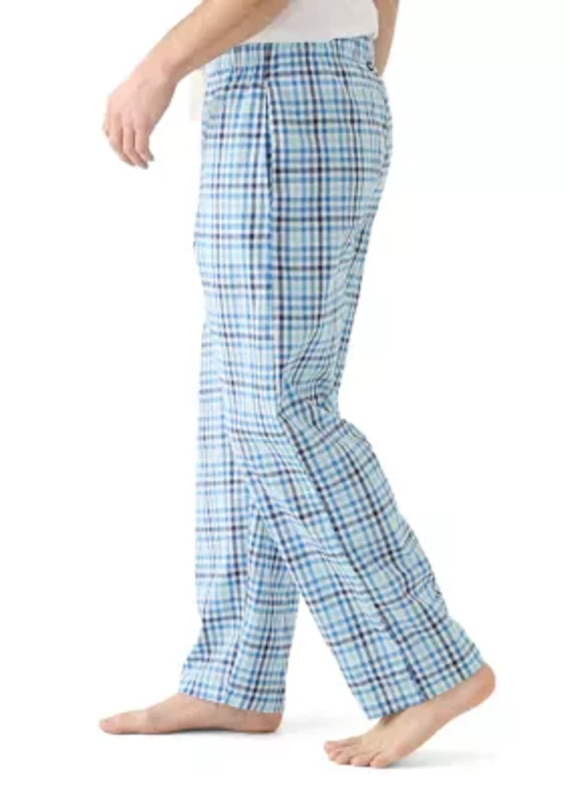 Yarn Dyed Woven Blue Check Pajama Pants