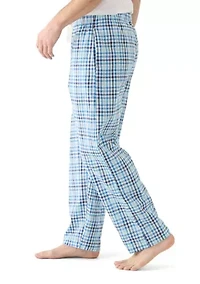 Yarn Dyed Woven Blue Check Pajama Pants
