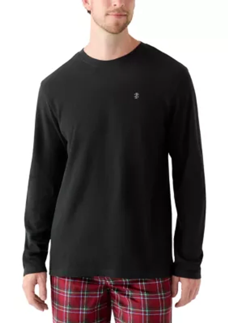 Waffle Knit Long Sleeve Sleep Shirt