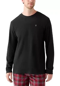 Waffle Knit Long Sleeve Sleep Shirt