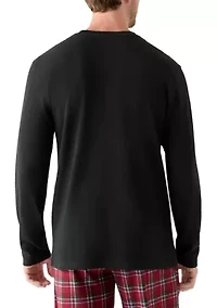 Waffle Knit Long Sleeve Sleep Shirt