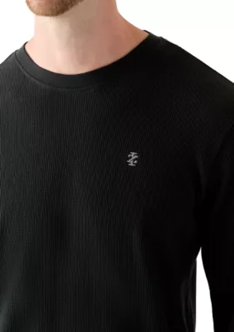 Waffle Knit Long Sleeve Sleep Shirt