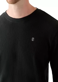 Waffle Knit Long Sleeve Sleep Shirt