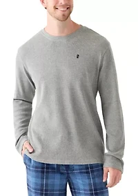 Waffle Knit Long Sleeve Sleep Shirt