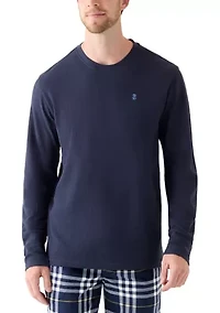 Waffle Knit Long Sleeve Sleep Shirt