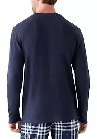 Waffle Knit Long Sleeve Sleep Shirt
