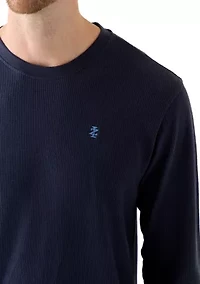Waffle Knit Long Sleeve Sleep Shirt