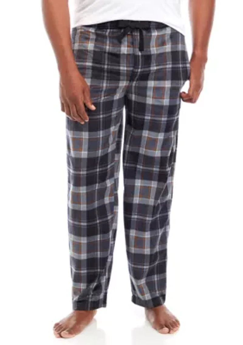 Big & Tall Plaid Silky Fleece Pants