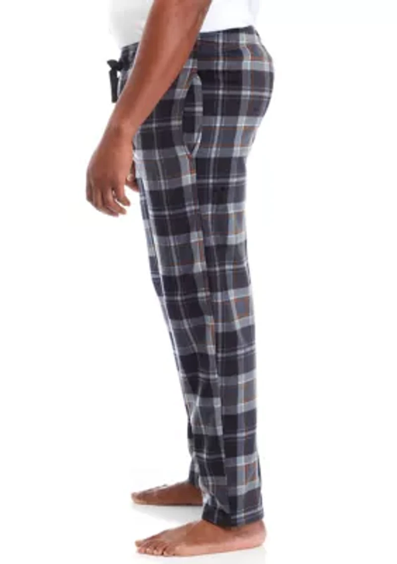 Big & Tall Plaid Silky Fleece Pants