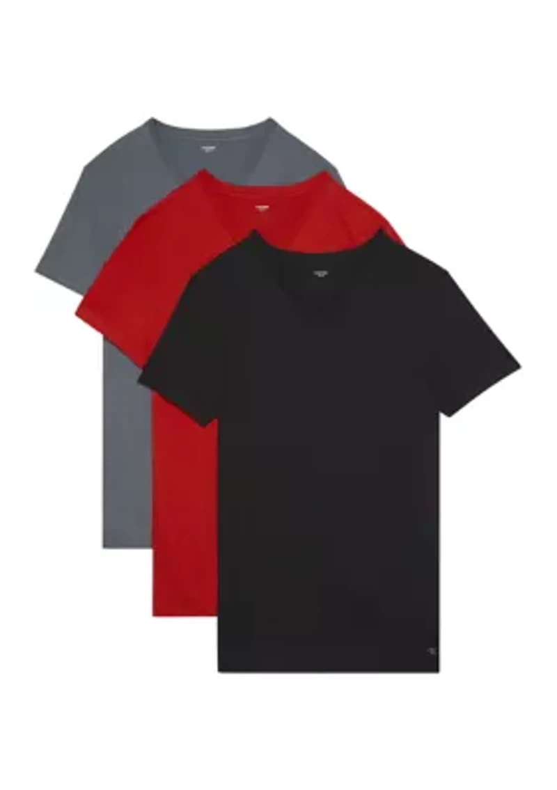 Short Sleeve V-Neck Undershirt - 3 Pack