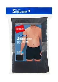 Men's Big Hanes® Ultimate 3-Pack ComfortSoft® Boxer Briefs Underwear