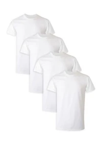 Big & Tall Crew Neck Short Sleeve T-Shirt - 4 Pack
