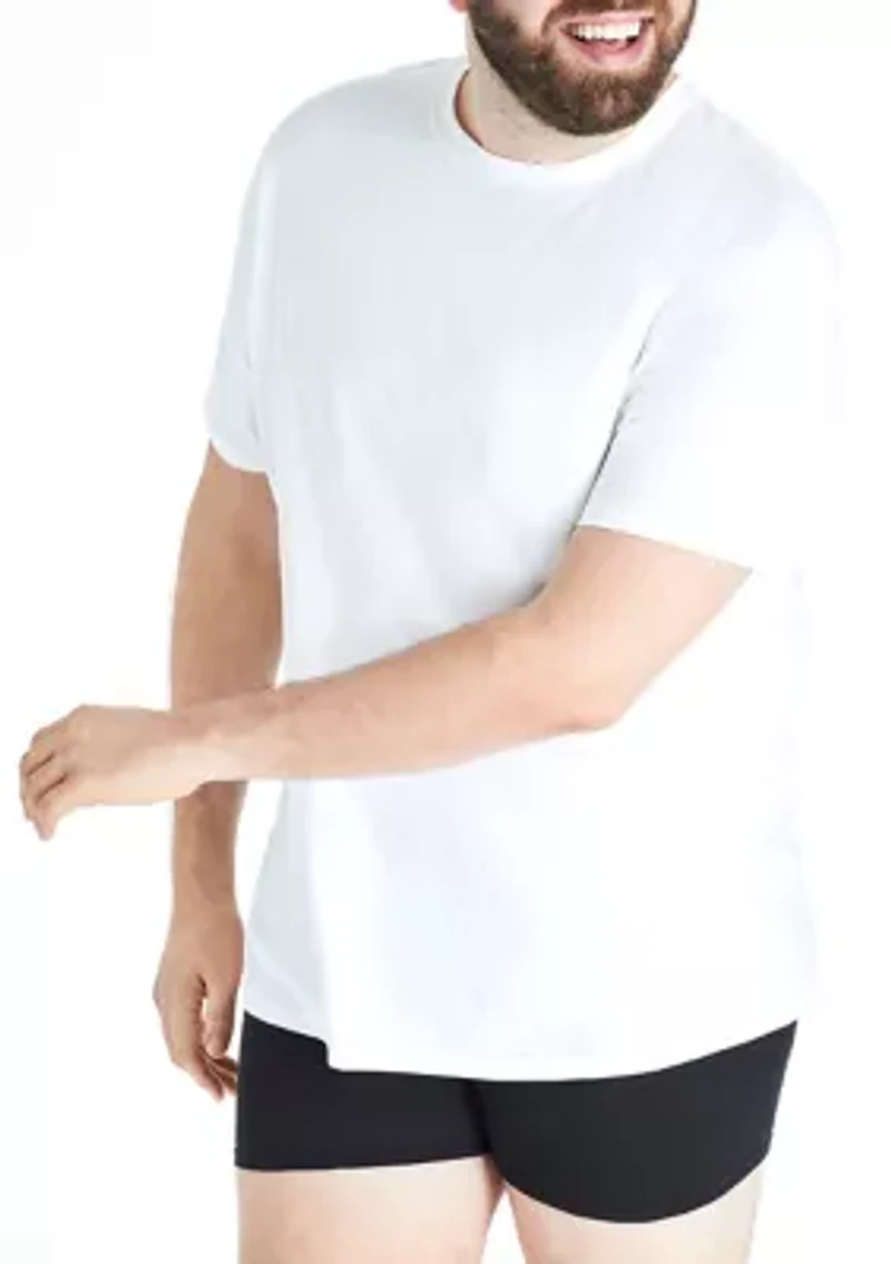 Big & Tall Crew Neck Short Sleeve T-Shirt - 4 Pack