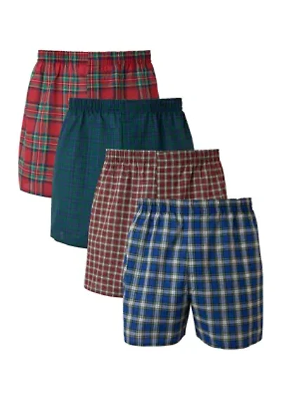 Big & Tall Assorted Tartan Boxers - 4 Pack