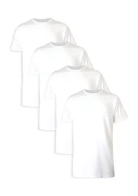 Big & Tall Short Sleeve Crew Neck T-Shirt - 4 Pack