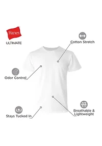 Men's Ultimate 3-Pack Crewneck Undershirts, Comfort Fit Stretch
