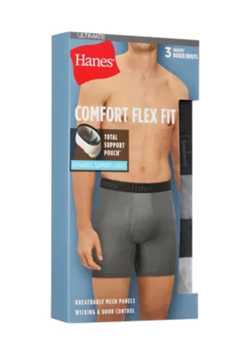 Men's Ultimate 3-Pack Comfort Flex Fit® Boxer Briefs Underwear with Total Support Pouch™