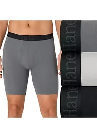 Men's Hanes® Ultimate 3-Pack Comfort Flex Fit® Long-Leg Boxer Briefs Underwear with Total Support Pouch™
