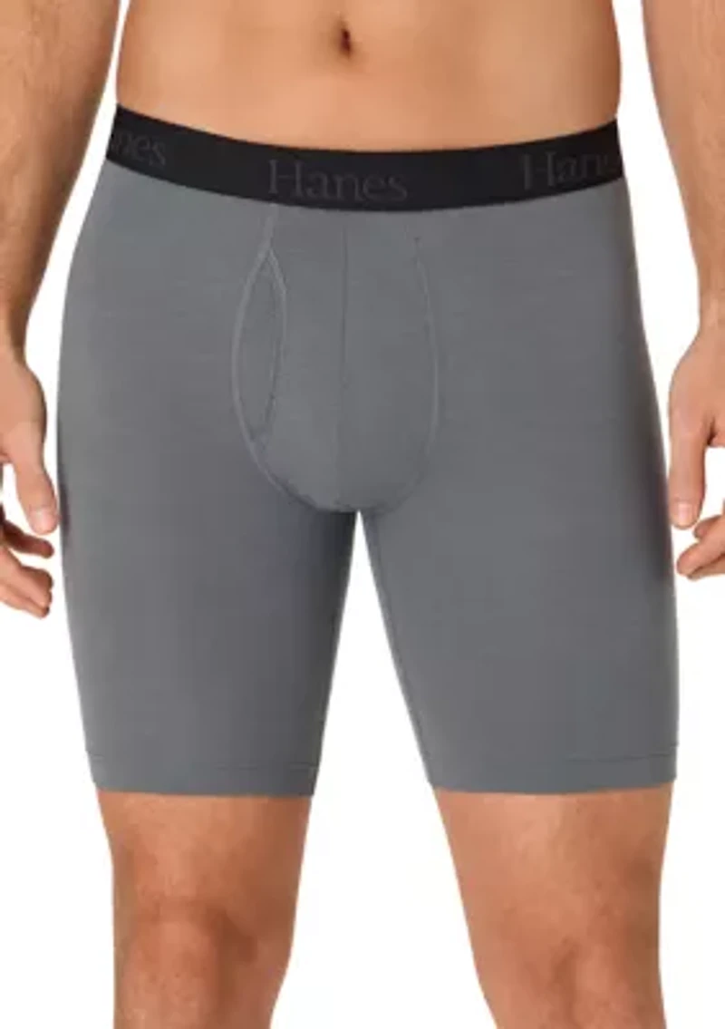 Men's Hanes® Ultimate 3-Pack Comfort Flex Fit® Long-Leg Boxer Briefs Underwear with Total Support Pouch™