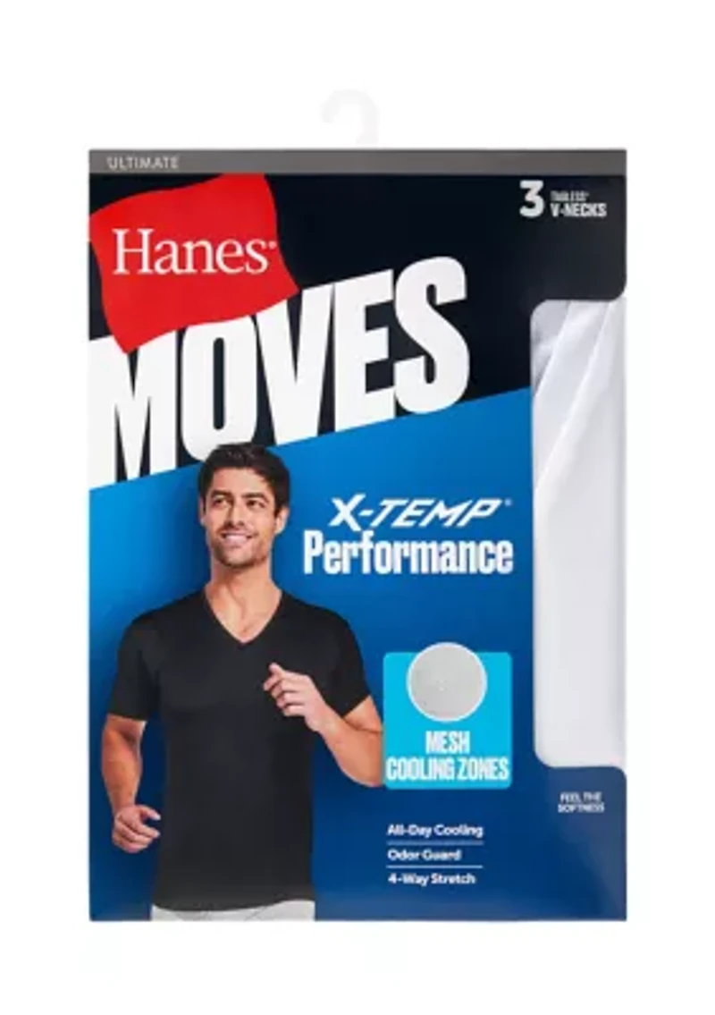 Men's Moves V-Neck X-Temp Performance Shirt Pack