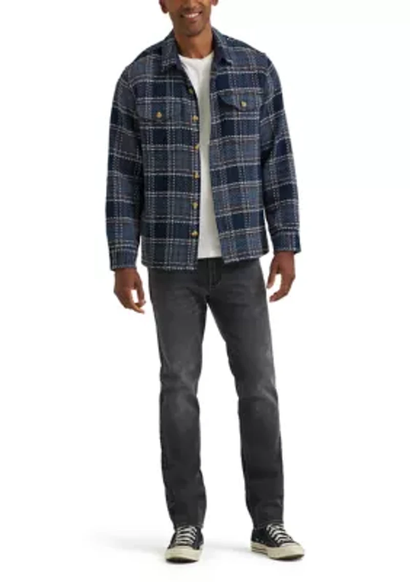 Long Sleeve Twill Plaid Shirt
