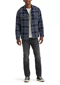 Long Sleeve Twill Plaid Shirt