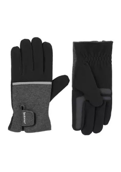 Reflective Tech Stretch and Fleece Water Repellent Gloves with Touchscreen Technology