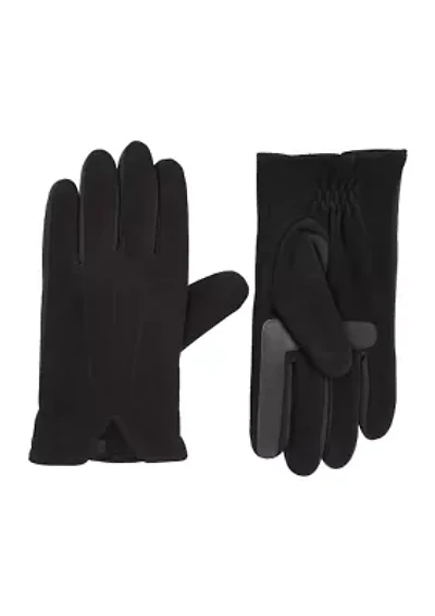Genuine Suede with Ultraplush Lining 3-Draw Touchscreen Gloves