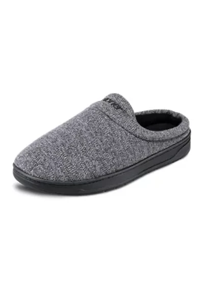 isotoner Men's Heathered Knit Brady Clog Slippers